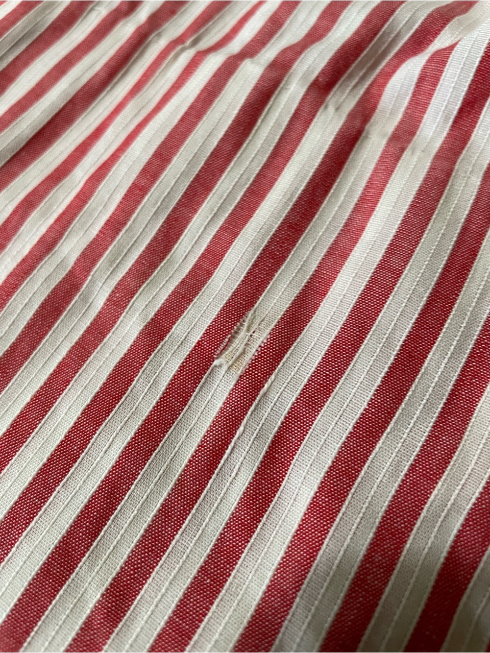 Vintage 50s/60s Candy Striper volunteer Striped White & Pink Pinafore Apron GSH - Picture 15 of 16